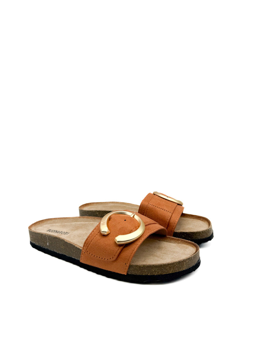 Sandalias Planas Elegantes con Hebilla Dorada