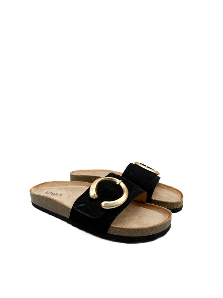Sandalias Planas Elegantes con Hebilla Dorada