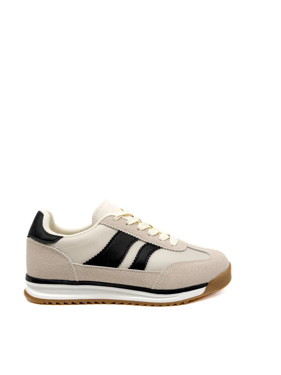 Zapatillas Deportivas Retro con Amortiguación Goma y Detalles en Antelina