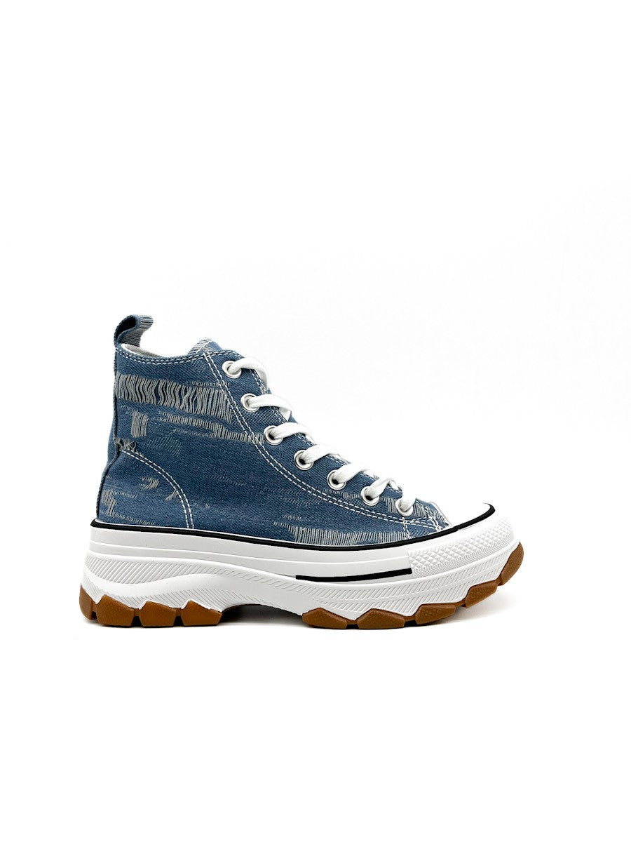 Botin Lona Mujer, Plataforma Jeans