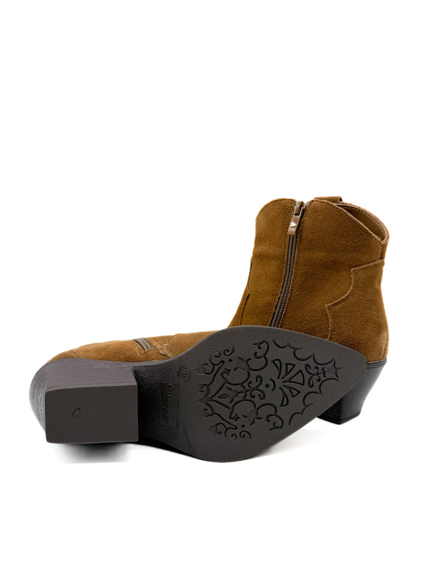 Botines Cowboy de Piel con Tacón Cuadrado