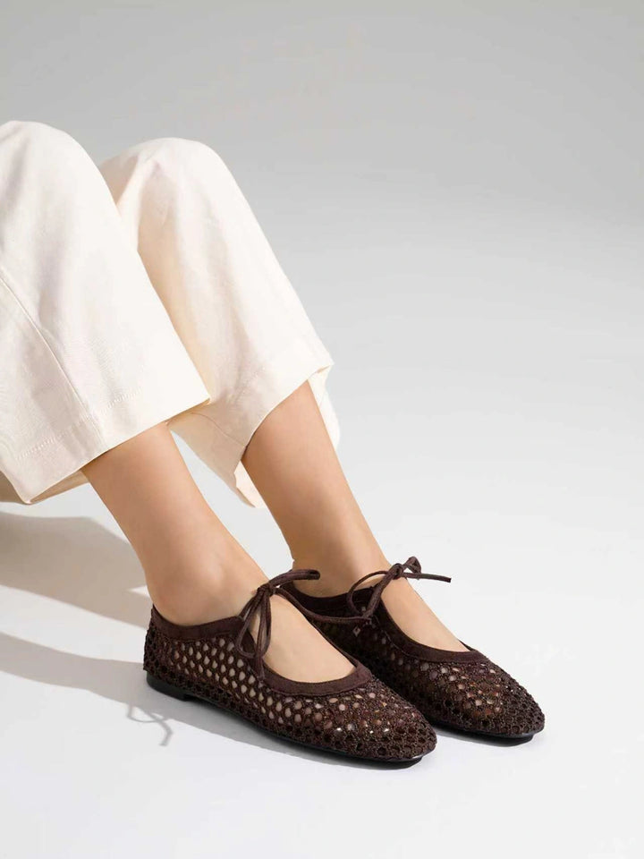 Bailarinas de Rejilla Artesanales con Lazo Frontal