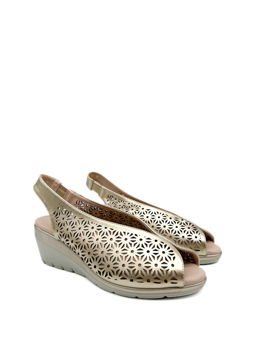 Sandalias Cuña Media Caladas Mujer