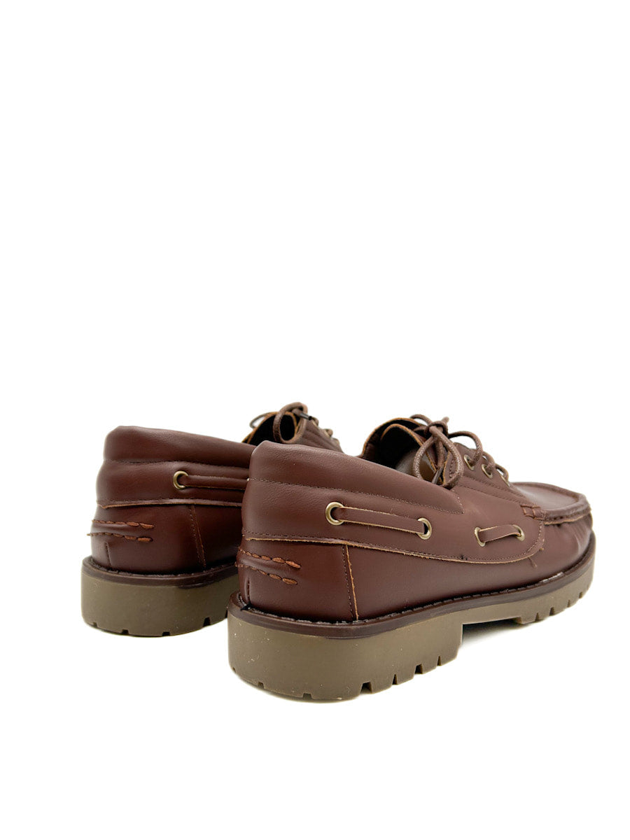 Náutico de piel  de sintética con cordones para hombre