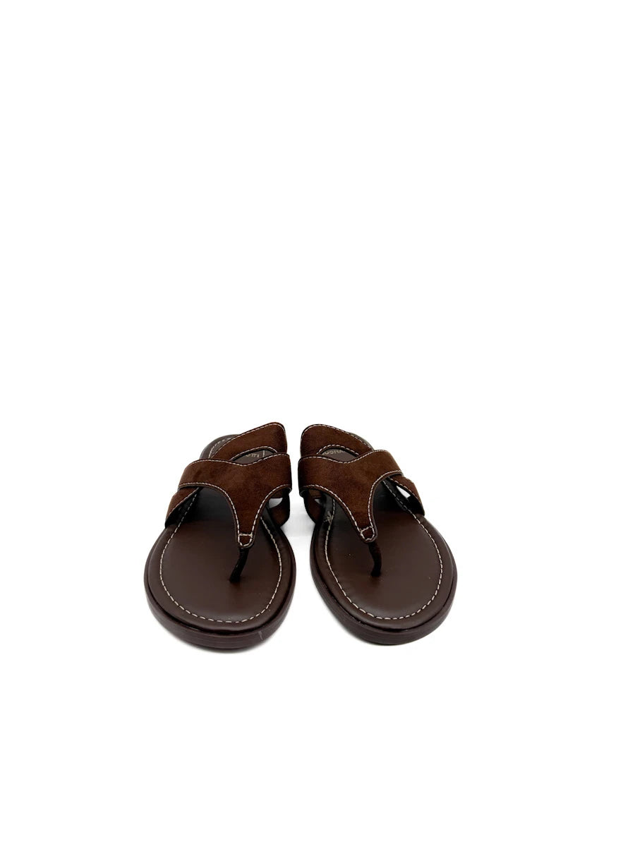 Sandalias Casuales de Dedo con Tiras de Ante - Mujer