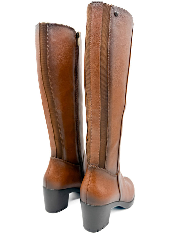 Botas Altas de Caña Recta con Tacón Cuadrado y Cremallera