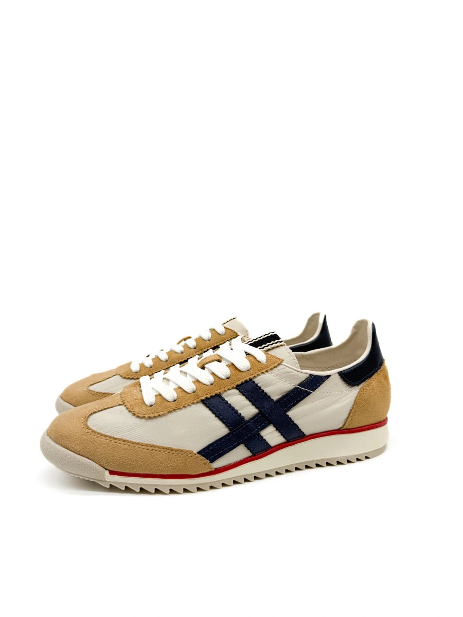 Corina Zapatilla Retro de Antelina y Nylon con Suela Dentada