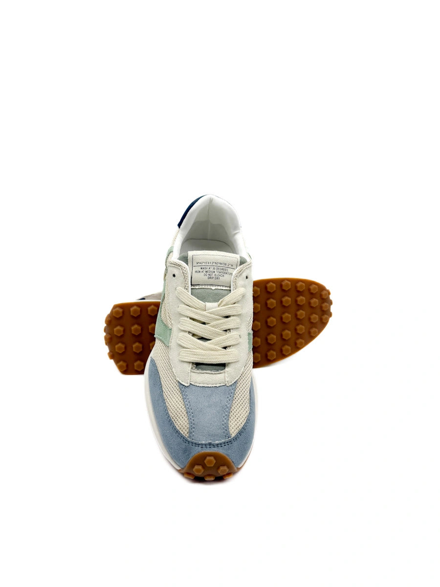 Corina Zapatillas Deportivas Retro con Paneles de Antelina y Malla