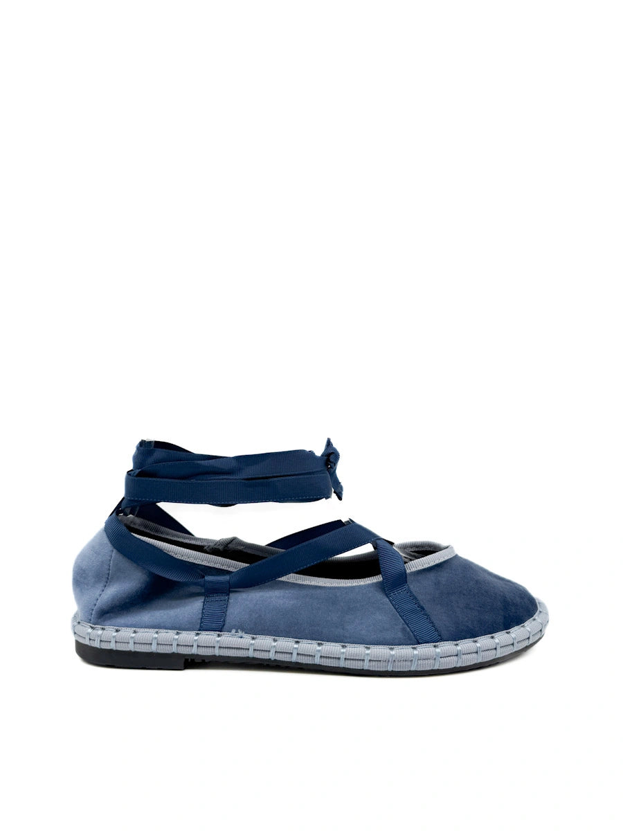 Bailarinas de Terciopelo con Cintas Cruzadas - Elegancia Artesanal