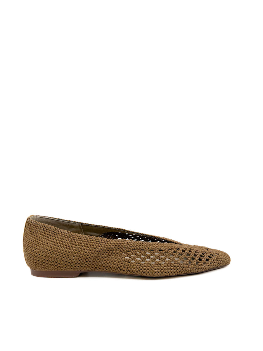 Bailarinas Planas Crochet Corina M5191 Camel
