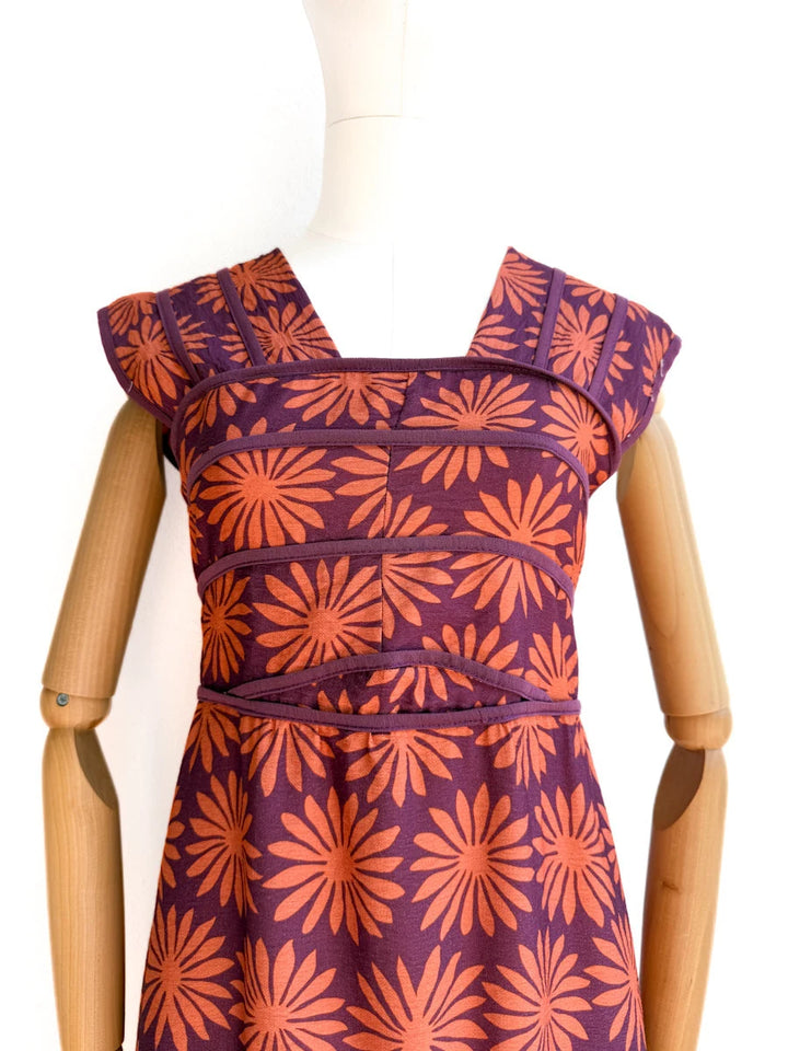 Vestido Largo de Algodón con Estampado Étnico