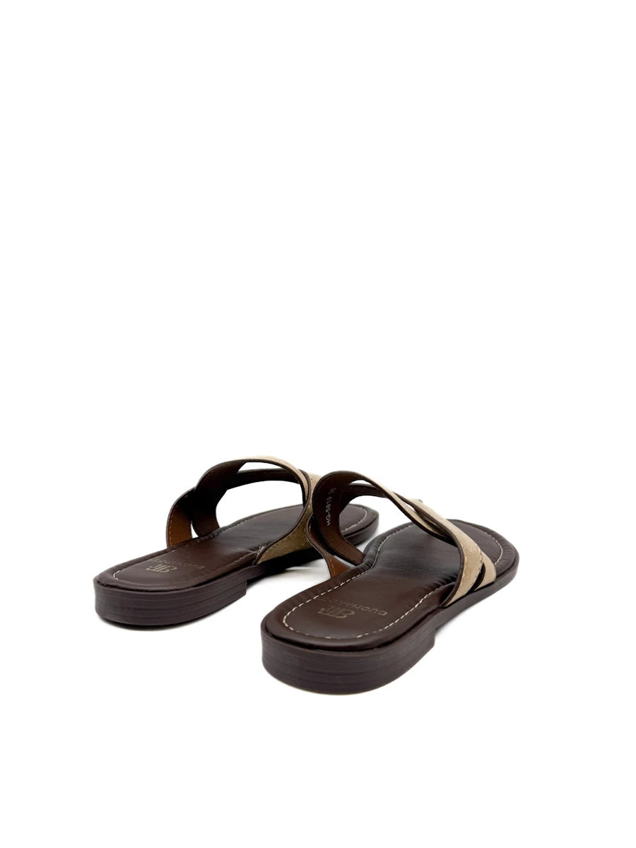 Sandalias Casuales de Dedo con Tiras de Ante - Mujer