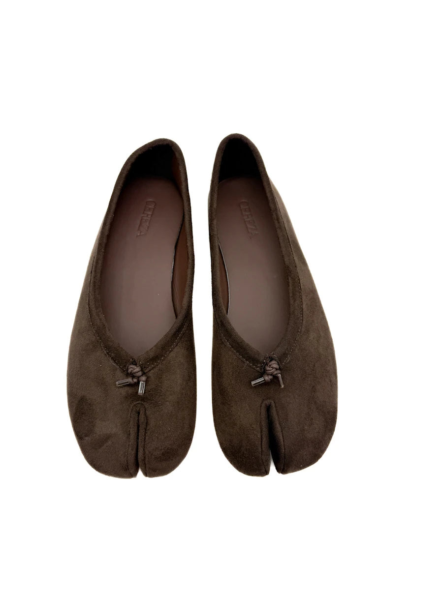 Bailarinas Planas de Puntera Dividida con Lazada