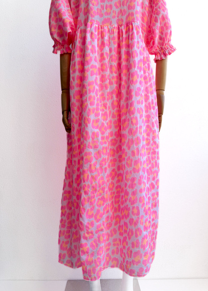 Vestido Largo Animal Print en Colores Vibrantes