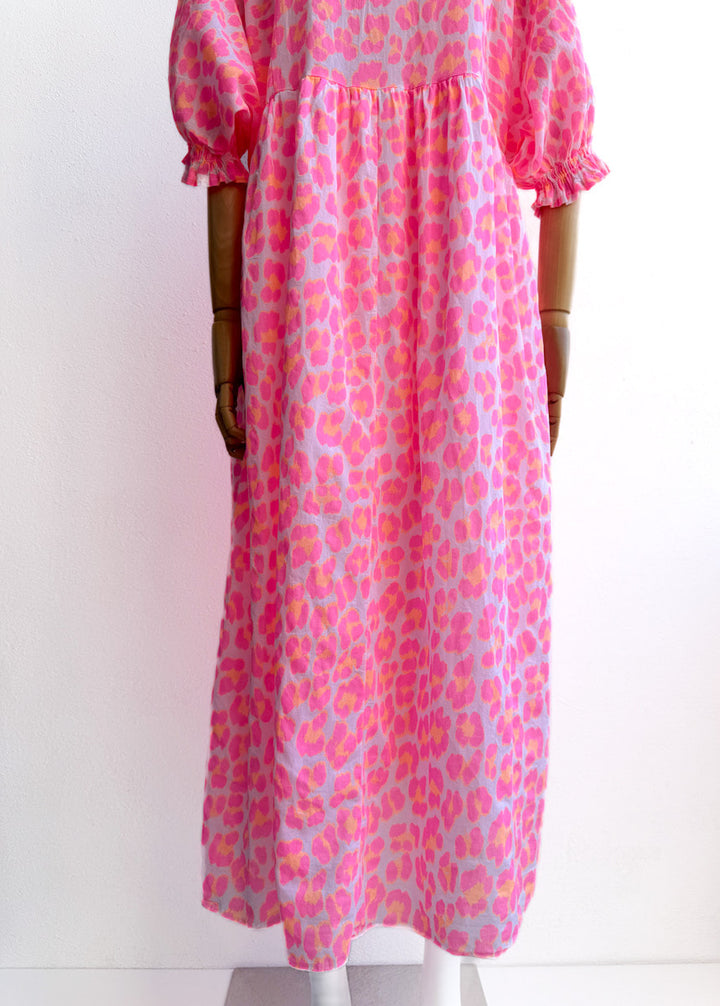 Vestido Largo Animal Print en Colores Vibrantes
