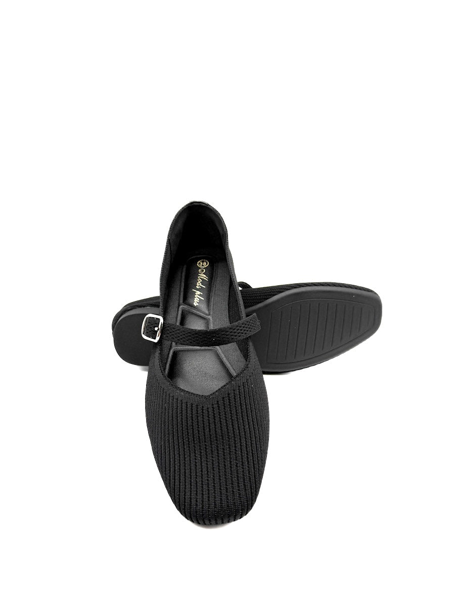 Elegantes Mary Janes de Punto con Hebilla