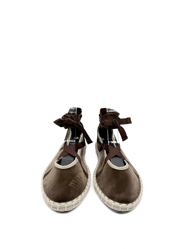 Bailarinas de Terciopelo con Cintas Cruzadas - Elegancia Artesanal