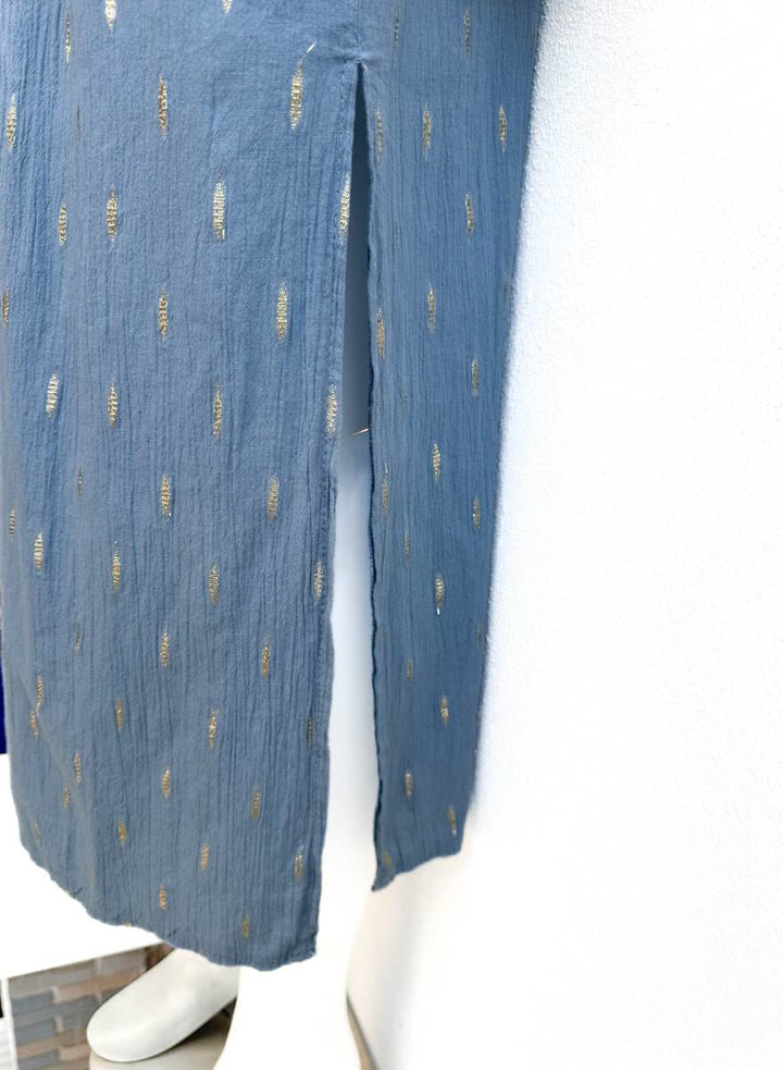 Conjunto de Blusa y Falda en Algodón Texturizado