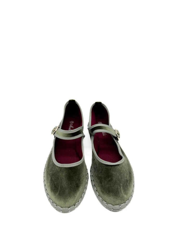 Merceditas de Terciopelo con Bordes Ribeteados - Alieva