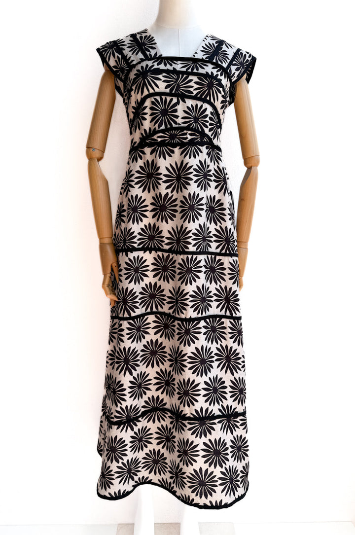 Vestido Largo de Algodón con Estampado Étnico