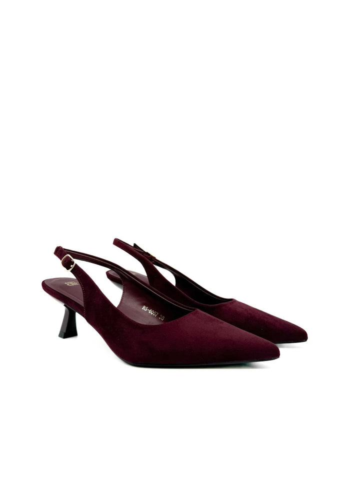 Zapatos Salón Destalonados de Antelina con Tacón Sensato y Puntera Fina