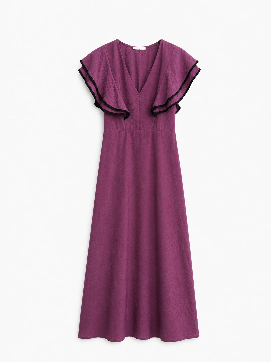 Vestido Largo  Estampado / Liso con Volantes