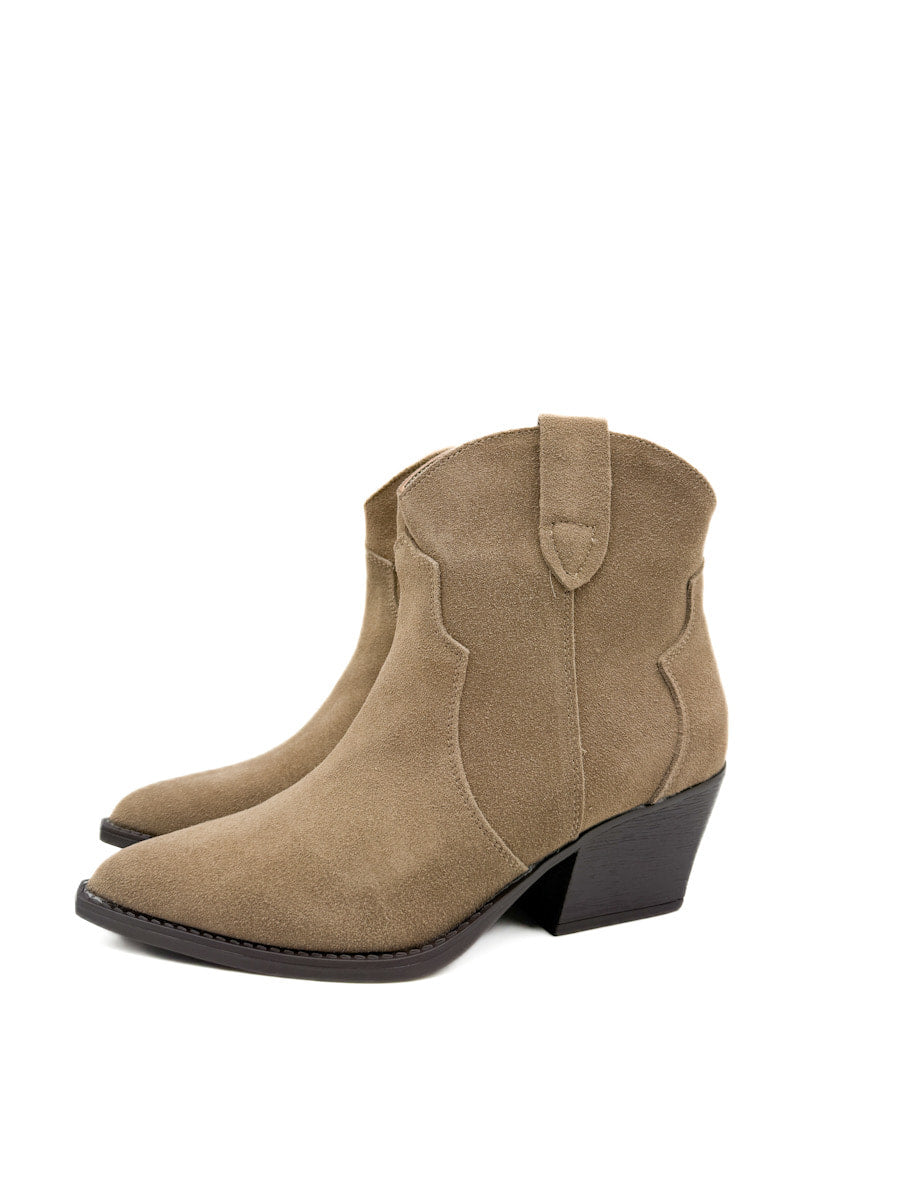 Botines Cowboy de Piel con Tacón Cuadrado