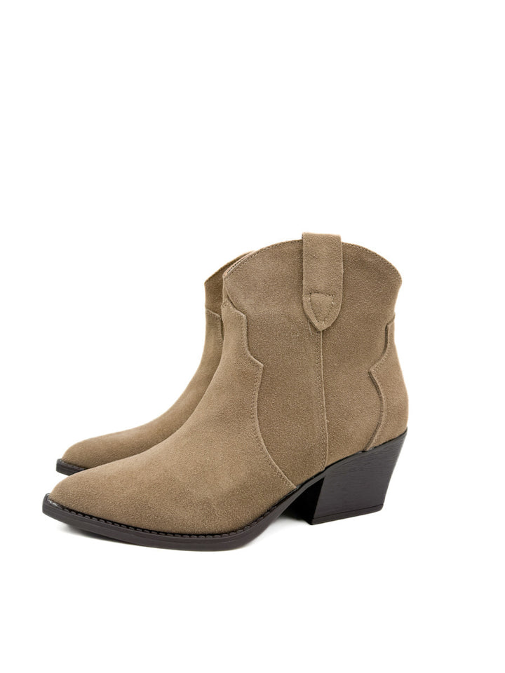 Botines Cowboy de Piel con Tacón Cuadrado