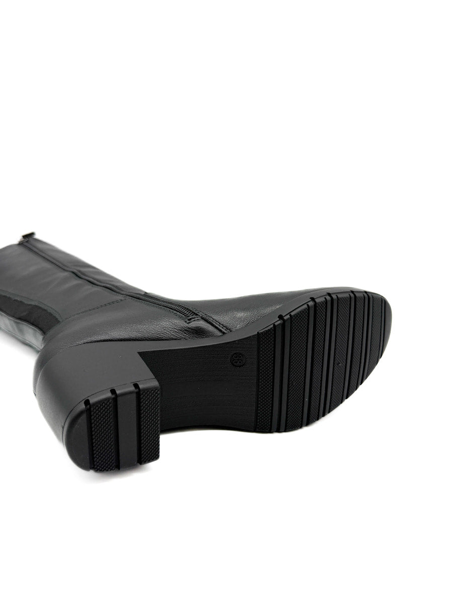 Botas Altas de Caña Recta con Tacón Cuadrado y Cremallera