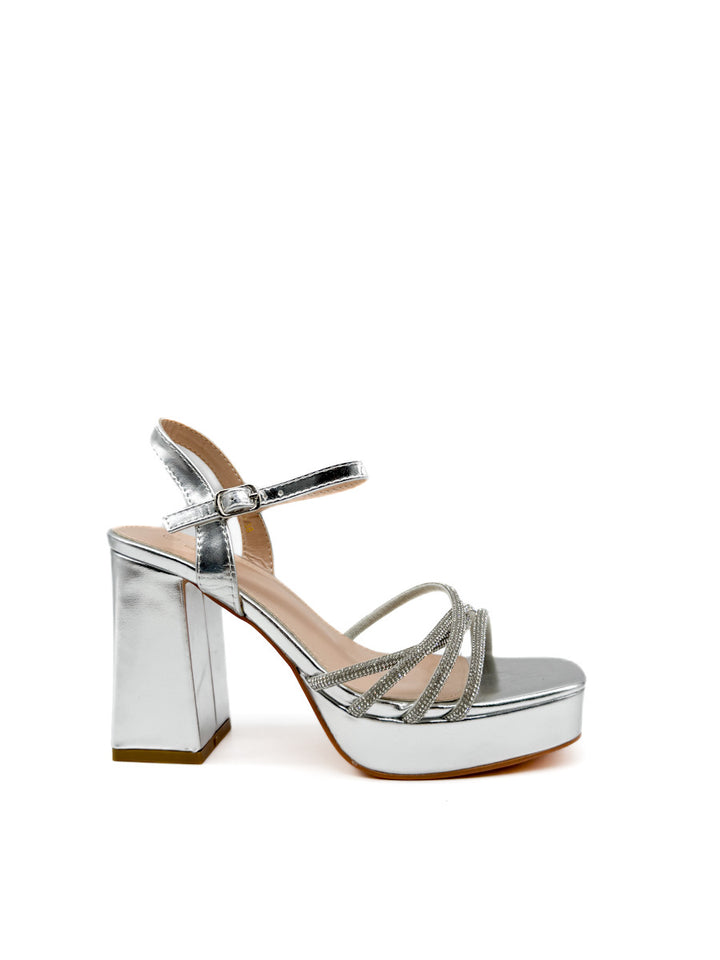 Sandalias Plataforma de Fiesta con Brillo