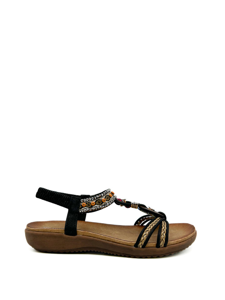 Sandalias Planas Brillos Mujer