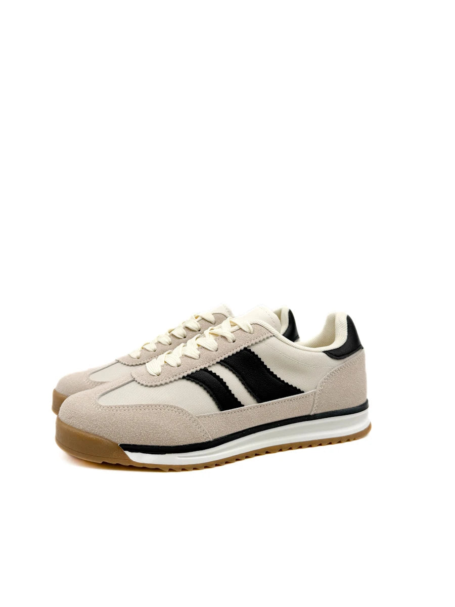 Zapatillas Deportivas Retro con Amortiguación Goma y Detalles en Antelina