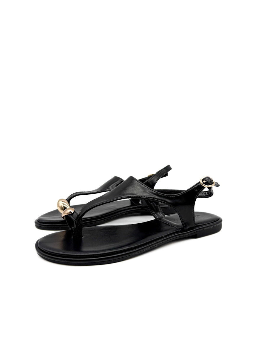 Sandalias Elegantes con Detalle Metálico y Correa Ajustable