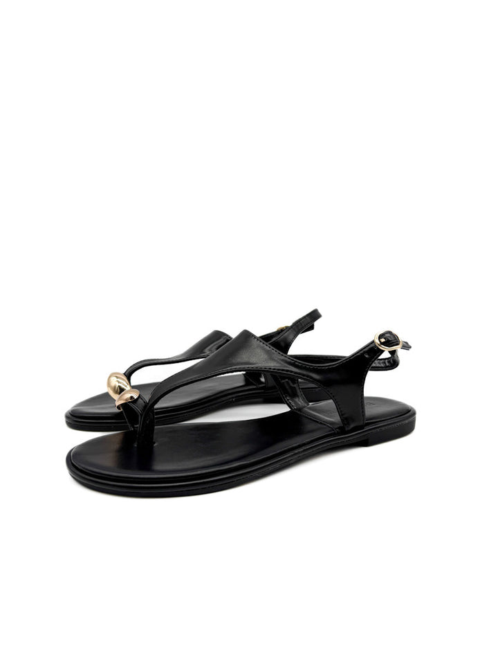 Sandalias Elegantes con Detalle Metálico y Correa Ajustable