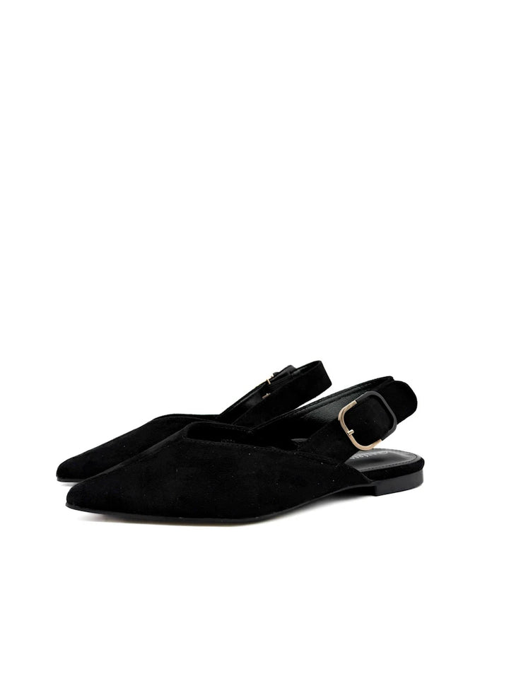 Zapatos Planos Destalonados de Antelina con Escote en V – Elegancia Diaria