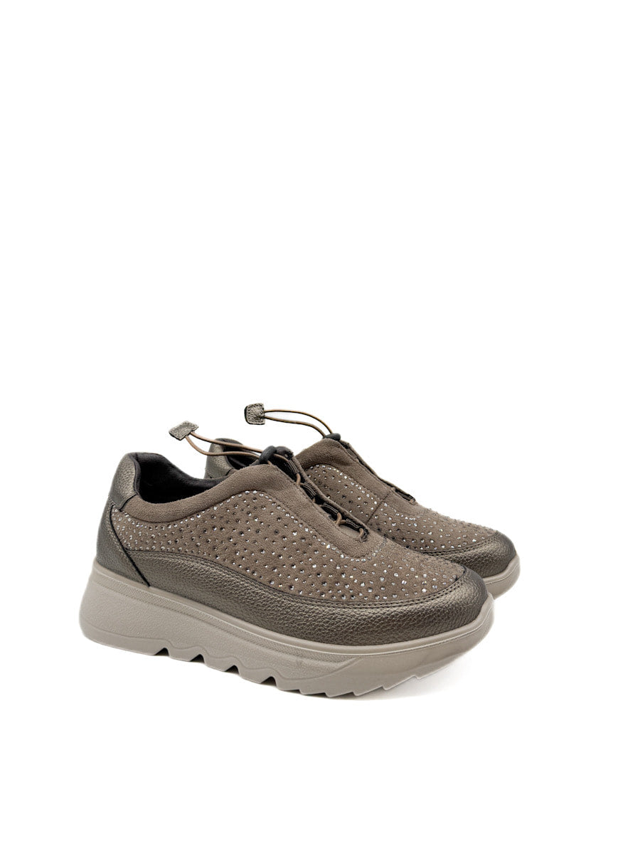 Zapatillas de Deporte con Pedrería y Plataforma