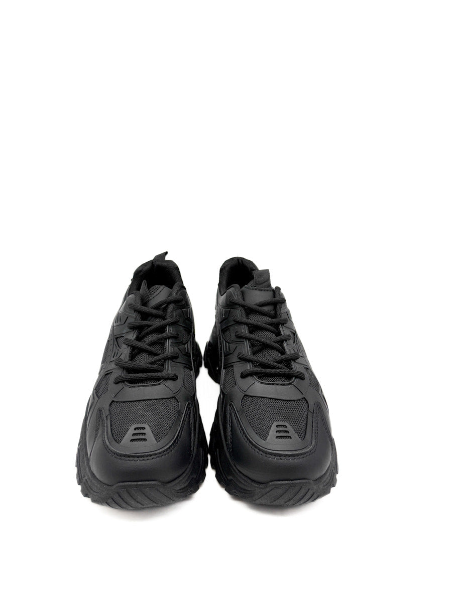Zapatillas Blanco y Negro: Estilo Urbano con Suela Gruesa