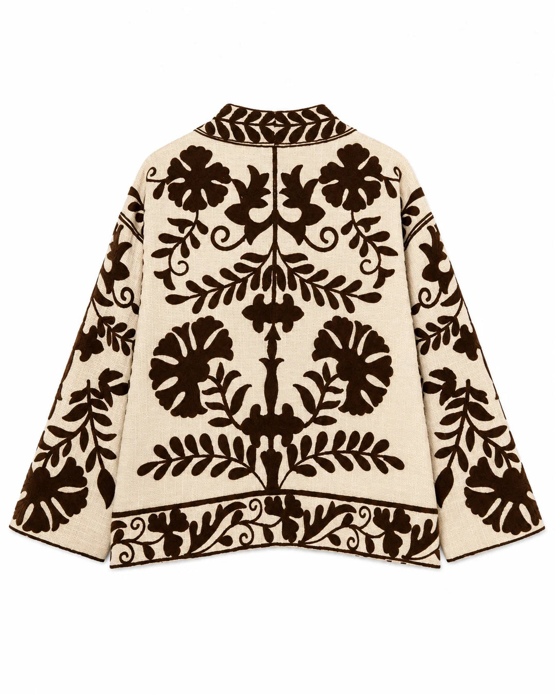Chaqueta kimono bordada flores