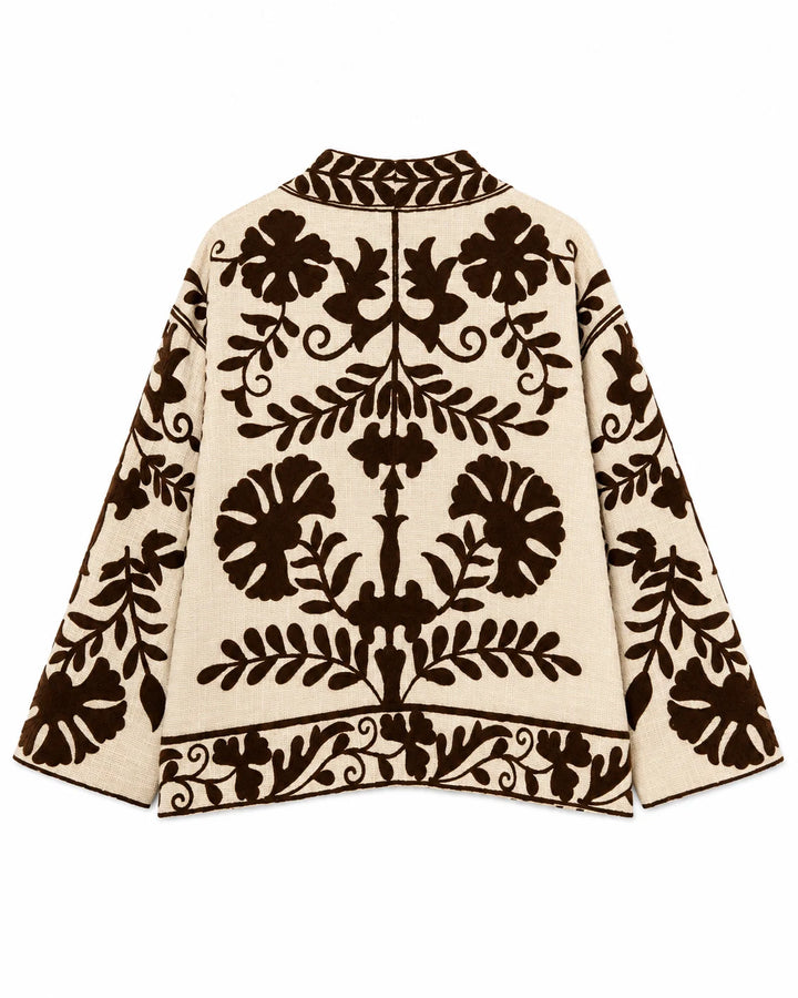 Chaqueta kimono bordada flores