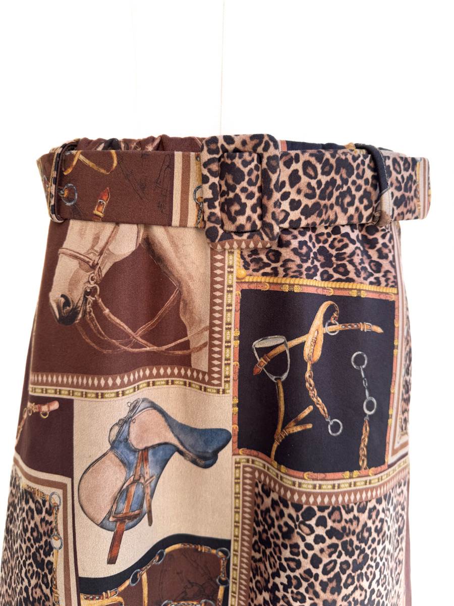 Falda Midi Estampado Ecuestre y Animal Print