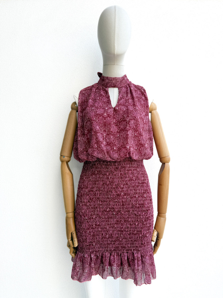 Vestido corto frunces
