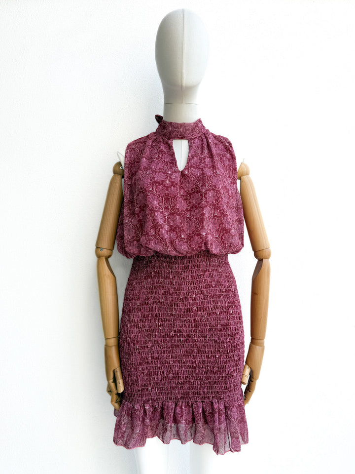 Vestido corto frunces