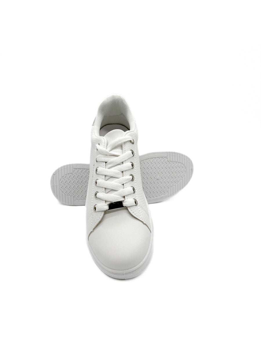Zapatillas Blancas con Detalles Dorados y Plateados