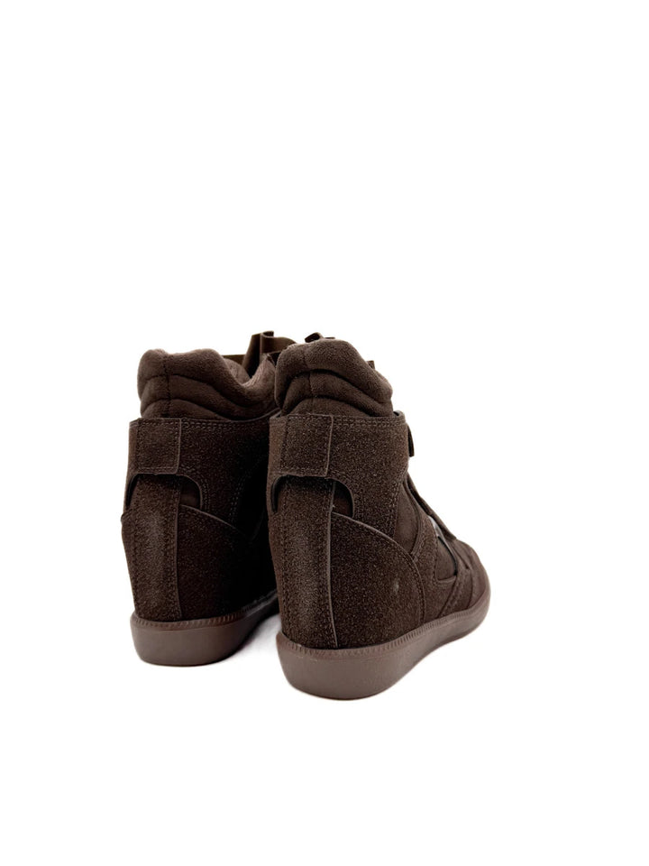 Zapatillas con Cuña Interna y Velcro en Antelina