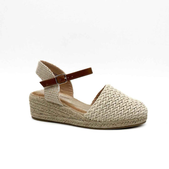 Alpargata cuña yute para mujer Beige