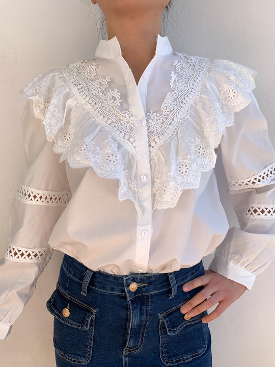 Camisa Volante Blanco