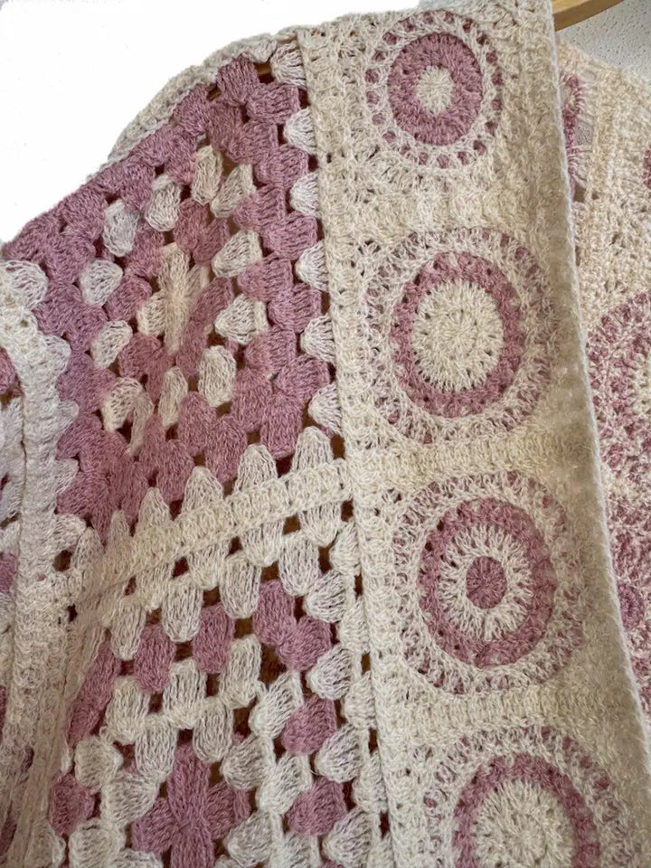 Cardigan Crochet Vintage Mujer – Estilo Boho