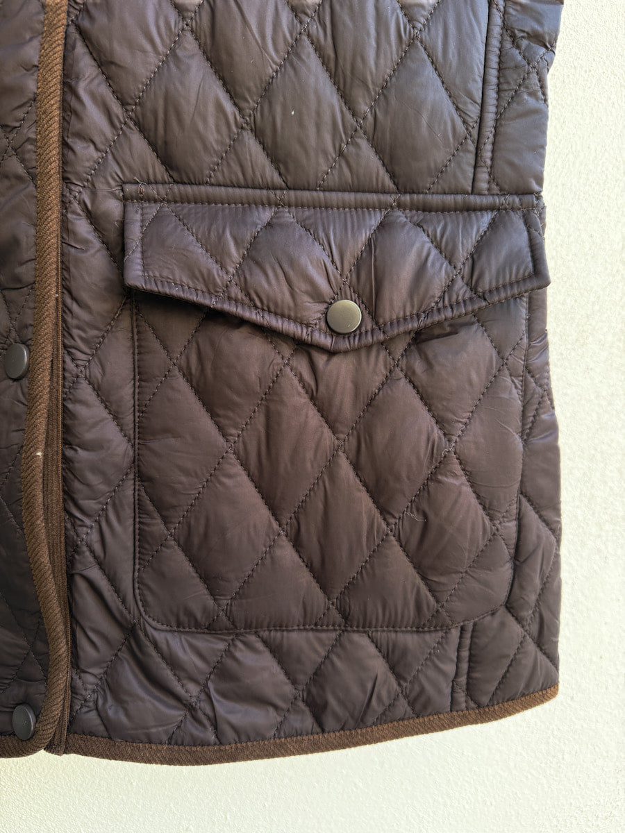 Chaleco Acolchado con Capucha Desmontable – Marrón Oscuro