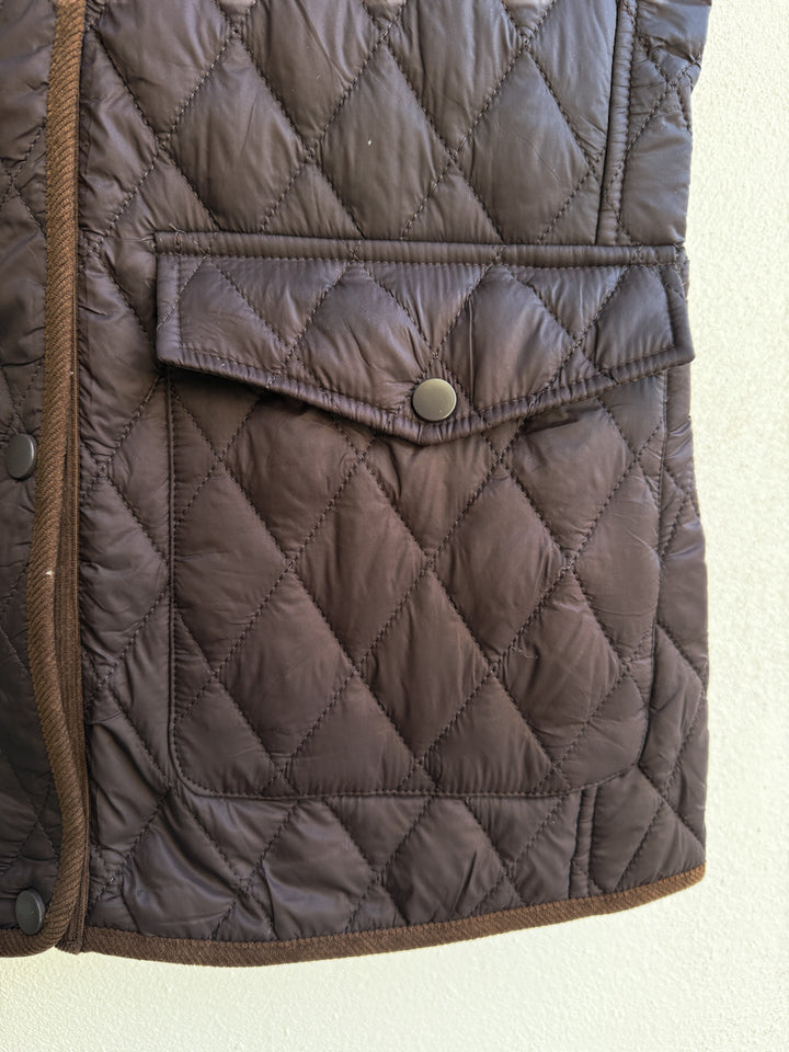 Chaleco Acolchado con Capucha Desmontable – Marrón Oscuro