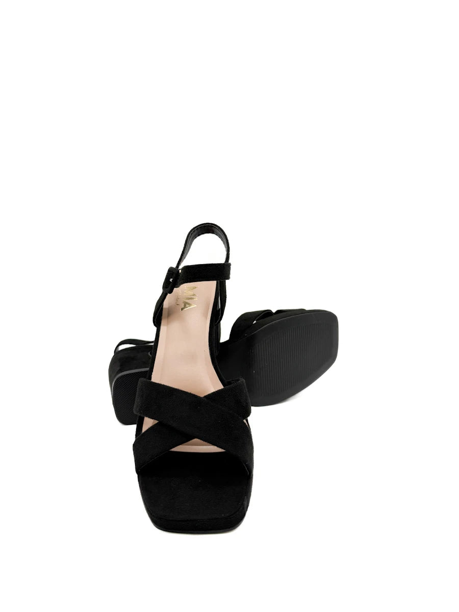 Sandalias de Tacón Ancho con Plataforma y Tiras Cruzadas